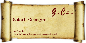 Gabel Csongor névjegykártya